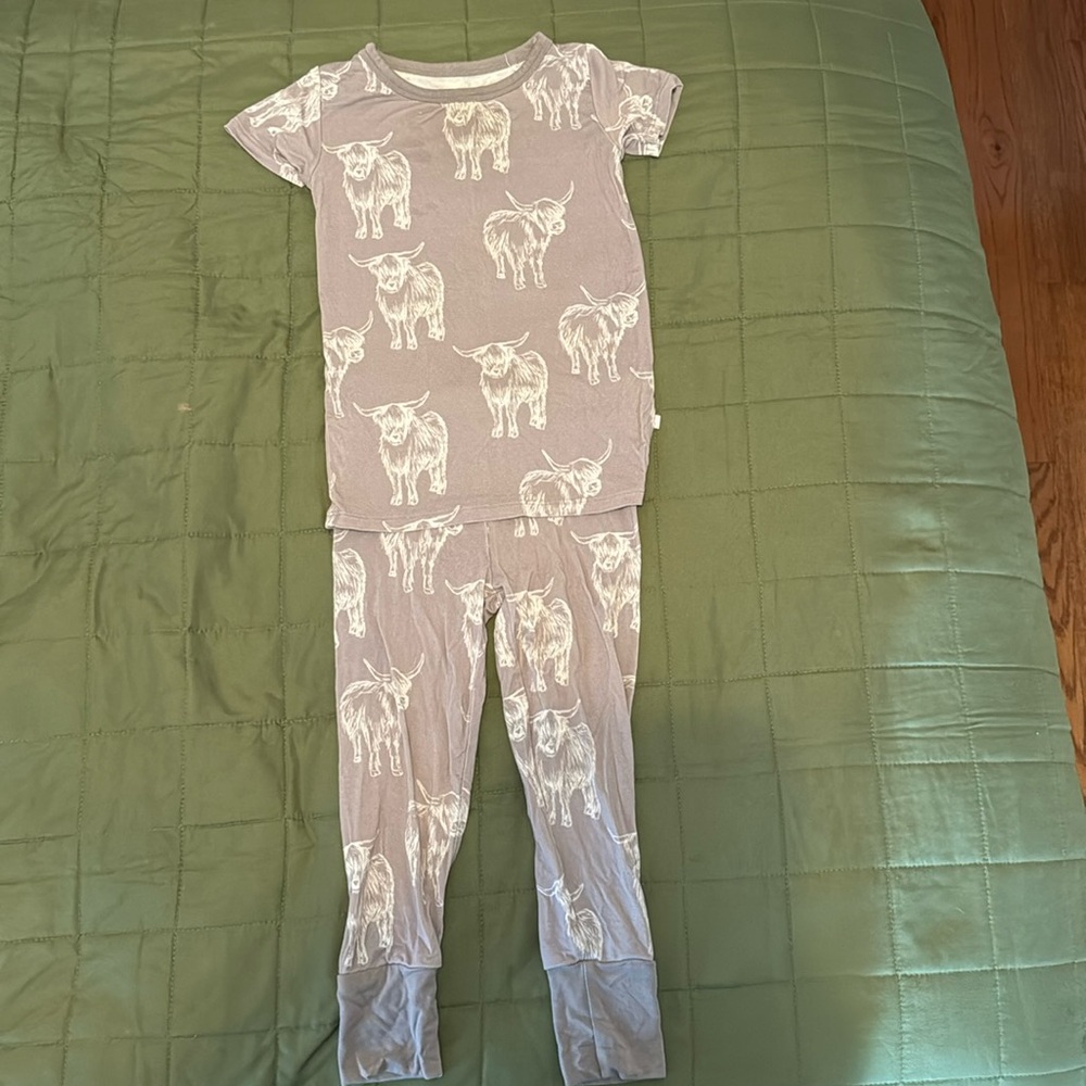 Snuggle buns highland cow 2t pajama set